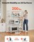 White Carbon Steel Garage Folding Storage Shelf with Wheels and 750 lbs Capacity